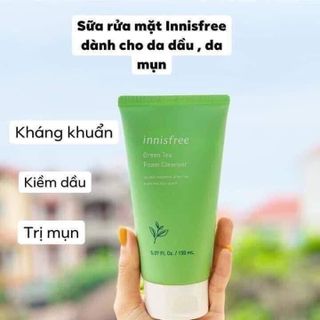 Sữa rửa mặt trà xanh Green Tea Foam Cleanser làm sạch tạp chất, đồng thời dưỡng ẩm để làn da sạch sẽ, mịn màng.