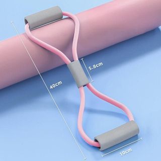 SP102 - Dây kéo đàn hồi kháng lực tập yoga tập tay, chân vòng số 8 đa năng chất liệu cao su siêu bền tay nắm đệm mút siêu âm ái