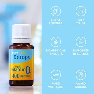 Vitamin D3 Ddrops 400IU (Hàng Mỹ) cho trẻ sơ sinh và trẻ nhỏ.