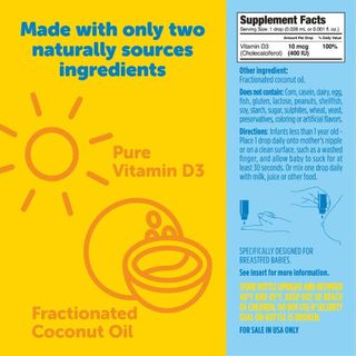 Vitamin D3 Ddrops 400IU (Hàng Mỹ) cho trẻ sơ sinh và trẻ nhỏ.