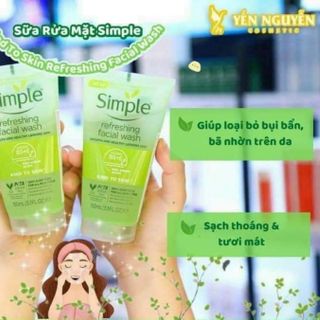 Sửa rửa mặt simple 150ml chính hãng có tem phụ đầy đủ