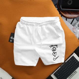 Quần short thun nam chất nỉ chân cua, quần đùi nam cao cấp, chất vải nỉ cua chính phẩm dày mịn, Logo đặc trưng hãng  - size từ 55kg - 90kg
