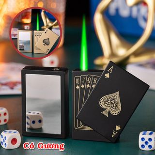 BẬT LỬA KHÈ HÌNH LÁ BÀI CÓ GƯƠNG SOI - (XÀI GAS)