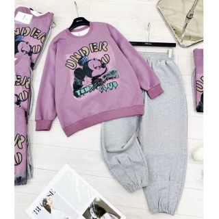 Bộ Nỉ Dài Tay Quần Jogger MICKEY UNDER Dáng Boom In Hình