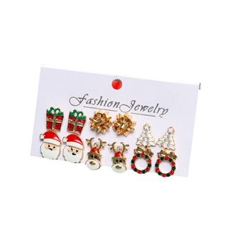 SET 6 BÔNG TAI HỌA TIẾT NOEL NT06 giá sỉ