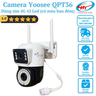 Camera Yoosee QPT36 – Dùng sim 4G 42 Led, ngoài trời 2 ống kính (có màu ban đêm) giá sỉ