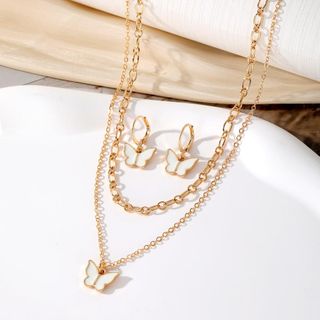 SET DÂY CHUYỀN + BÔNG TAI BƯƠM BƯỚM NT04