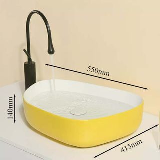 Chậu lavabo màu vàng chanh lòng chậu siêu rộng, phong cách trẻ trung, mã M43V