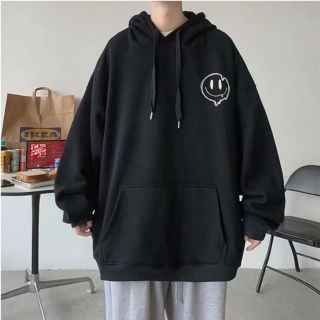 Áo hoodie nam form rộng unisex vải nỉ bông cotton hình mặt cười