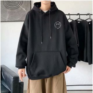 Áo hoodie nam form rộng unisex vải nỉ bông cotton hình mặt cười