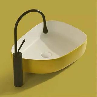 Chậu lavabo màu vàng chanh lòng chậu siêu rộng, phong cách trẻ trung, mã M43V