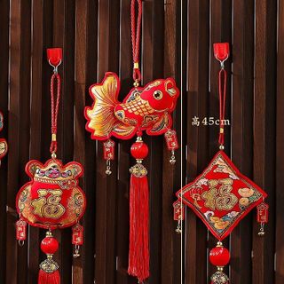 Dây liễn tài lộc treo đào mai cây cảnh, cành đào,Chuông may mắn treo cửa,trang trí tết, câu đối tết liễu decor 2024