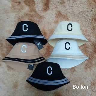 Mũ bucket thêu chữ C màu đen hoặc trắng CQ giá sỉ