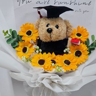 Bó hoa hướng dương tốt nghiệp, bó hoa gấu tốt nghiệp, quà tặng tốt nghiệp đẹp và rẻ
