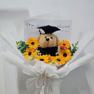 Bó hoa hướng dương tốt nghiệp, bó hoa gấu tốt nghiệp, quà tặng tốt nghiệp đẹp và rẻ