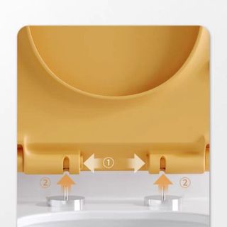 Bồn cầu màu cam, bồn cầu 1 khối màu trắng viền cam nắp cam, phong cách hiện đại trẻ trung, mã 0719VC