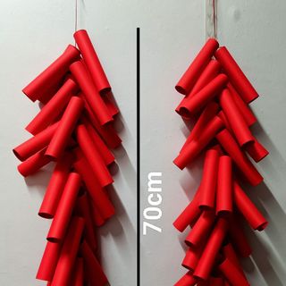 Dây pháo đại trang trí tết, pháo handmade siêu to siêu dài, dây pháo giấy trang trí tết trang trí tiệc giống như thật