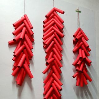 Dây pháo đại trang trí tết, pháo handmade siêu to siêu dài, dây pháo giấy trang trí tết trang trí tiệc giống như thật