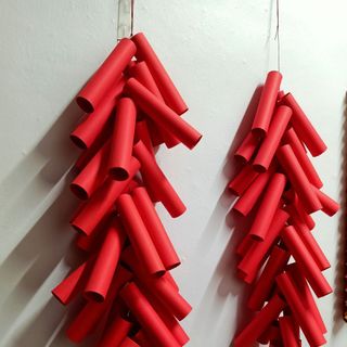 Dây pháo đại trang trí tết, pháo handmade siêu to siêu dài, dây pháo giấy trang trí tết trang trí tiệc giống như thật