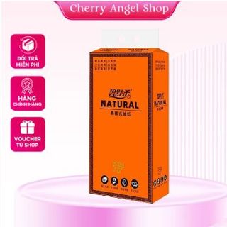 Túi giấy treo tường thùng 4 túi 1280 tờ, giấy vệ sinh treo tường 4 lớp bột gỗ nguyên sinh NATURAL/ CÓ SỈ