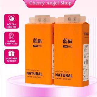 Túi giấy treo tường thùng 4 túi 1280 tờ, giấy vệ sinh treo tường 4 lớp bột gỗ nguyên sinh NATURAL/ CÓ SỈ