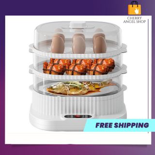 Nồi hấp điện đa năng 3 tầng công suất 350w, nồi hấp cách thuỷ dung tích 10L, tiện dụng tiết kiệm thời gian nội trợ/ có s