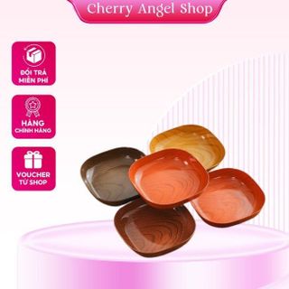 Bộ 5 Đĩa Nhựa Vân Gỗ, Khay Nhựa Đựng Thức Ăn Hoa Qủa Giả Gỗ Decor Sang Trọng/ có sỉ