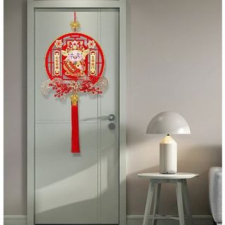 DECOR TRANG TRÍ TẾT, THẦN TÀI TREO CỬA May Mắn Tết Decor Nhà Cửa 2024