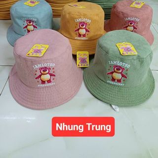 Mũ bucket trẻ em đủ mẫu in gấu dâu CQ