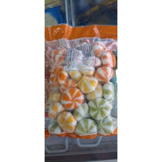 Bánh bao thả lẩu mix 3 màu xanh vàng cam 500gr (giao tphcm)