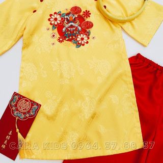 ÁO DÀI LỤA NGỌC TRAI CHO BÉ