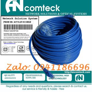 Dây nhảy patch cord 10m CAT6 lõi đồng ACT-LAN-610BLB ANCOMTECK, sẵn số lượng giá sỉ