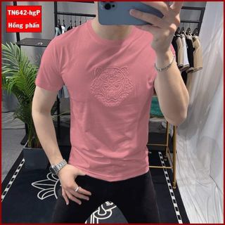 Áo thun nam, áo thun nam cổ tròn chất thun cotton 4 chiều, logo in phồng sắc nét size từ 55kg - 88kg giá sỉ - giá bán buôn