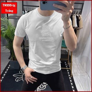 Áo thun nam, áo thun nam cổ tròn chất thun cotton 4 chiều, logo in phồng sắc nét size từ 55kg - 88kg giá sỉ - giá bán buôn
