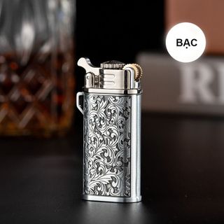 BẬT LỬA KHÈ GAS ĐÁ RÃNH TAY CHIEF CF220B HÌNH HOA VĂN - XÀI GAS