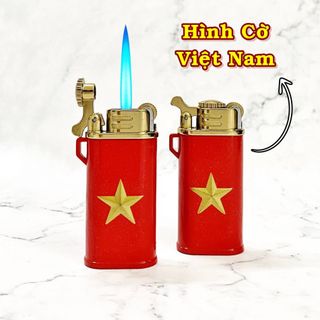 BẬT LỬA KHÈ GAS ĐÁ RÃNH TAY CHIEF CF220G HÌNH CỜ VIỆT NAM - XÀI GAS