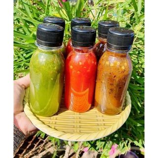 Set nước chấm hải sản 3 chai mỗi chai 100ml (ớt xanh, ớt đỏ, muối tiêu sữa)
