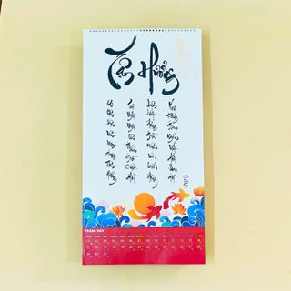 LỊCH THƯ PHÁP TREO TƯỜNG TRONG SUỐT 2024