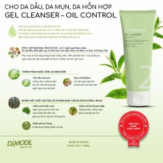 SỮA RỬA MẶT GEL CLEANSER OIL CONTROL DAMODE DÀNH CHO DA DẦU DA MỤN DA HỖ HỢP CHAI 50ML