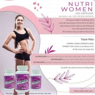 NUTRI WOMEN DAMODE VIÊN UỐNG BỔ SUNG VITAMIN KHOÁNG CHẤT HỘP 100 VIÊN