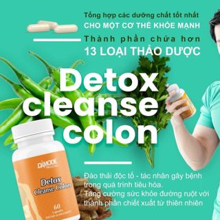 Detox & Cleanse Colon Viên Uống Thanh Lọc & Thải Độc Ruột Cao Cấp Độc Quyền Damode Lọ 60 Viên