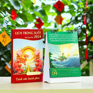LỊCH ĐỂ BÀN TRONG SUỐT 2024 - CÁNH CỬA HẠNH PHÚC