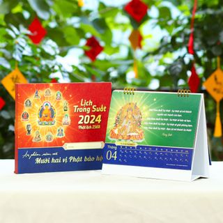 LỊCH ĐỂ BÀN TRONG SUỐT 2024 - 12 VỊ PHẬT BẢO HỘ