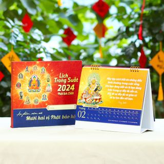 LỊCH ĐỂ BÀN TRONG SUỐT 2024 - 12 VỊ PHẬT BẢO HỘ