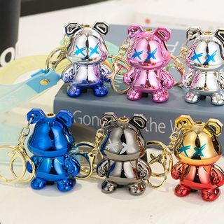 BẬT LỬA MÓC KHÓA HÌNH GẤU BEARBRICK BÓNG TRƠN MÀU CẦU VÒNG CHỮ X - (XÀI GAS)