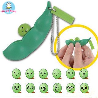 Móc chìa khóa hạt đậu xanh lá đáng yêu giảm căng thẳng quà tặng Hồ Lô Kids