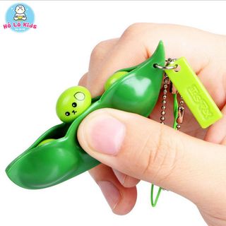 Móc chìa khóa hạt đậu xanh lá đáng yêu giảm căng thẳng quà tặng Hồ Lô Kids