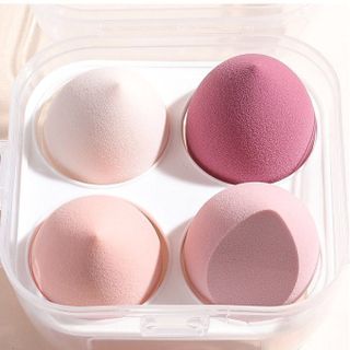 Hộp 4 bông mút trang điểm hình giọt nước tiện lợi tán kem nền