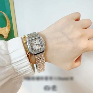 Đồng hồ chanelss lắc vuông viền đá đẹp lắp lánh