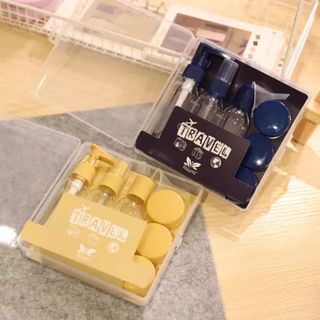 HL101- Bộ chiết mỹ phẩm bộ 8 món đựng đồ đi du lịch tiện lợi tặng hộp nhựa chắc chắn nhiều màu sắc sang trọng